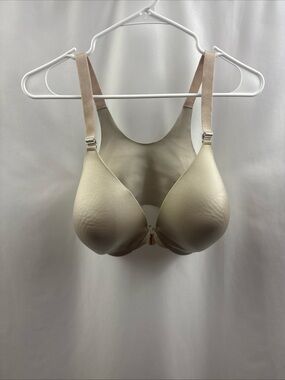 Soma Vanishing Back Full Coverage Bra Size 36G Front Closure Light Khaki Color